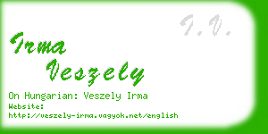 irma veszely business card
